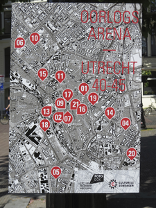 908164 Afbeelding van de plattegrond 'OORLOGSARENA UTRECHT 40-45' in het kader van de Culturele Zondag 'Utrecht 40-45', ...